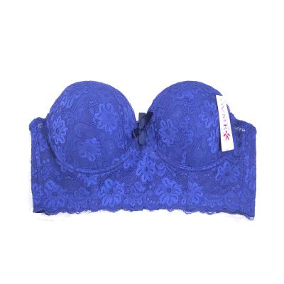 China Breathable Women Crop Underwear Strapless Top Lace Corset Bra for sale