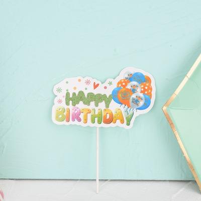 China Cake Decor Halloween Cake Insert Card Cartoon Festival Balloon HB Flag Party Cake Decoration for sale