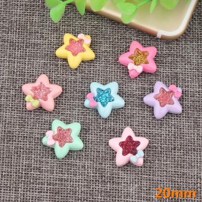 China Europe Star Bow Tie DIY Resin Accessories Flash Powder Children Hair Accessories Hair Rope DIY Handmade Materials for sale