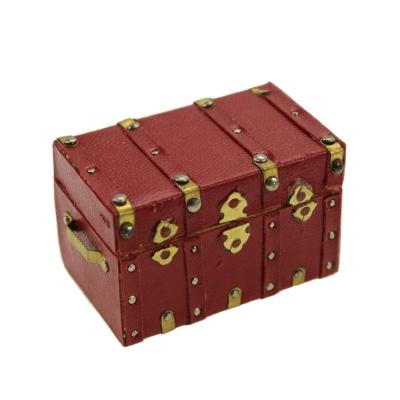 China Popular 1:12 Mini Toy 1:6Dollhouse Miniature box and suitcase leather woold case model for furnitureAccessory Doll House Play Miniature for sale