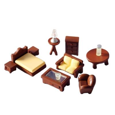 China Mini Toy Wooden Doll House Furniture Children Dollhouse Furniture Miniature Toy Dollhouse for sale