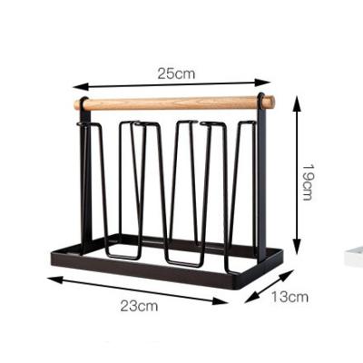 China Glass Viable Vertical Rack Wine Wrought Iron Cup Holder Glass Water Cup Drain for sale