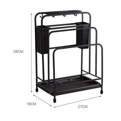 China Viable Wrought Iron Chopper Rack Kitchen Storage Rack With Knives Cutting Board Chopper Rack for sale