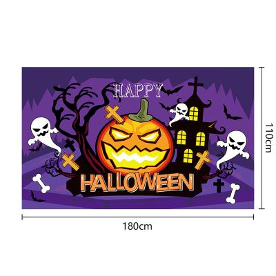 China New Eco-friendly Halloween Banners Party Background Decoration Gate Couplet Ghost Festival Event Scene Props Background Cloth for sale