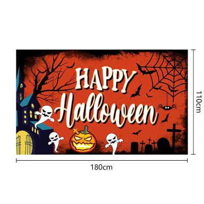 China 2023 Eco-friendly Halloween Banners Party Background Decoration Paint Festival Horror Atmosphere Scene Props Ghost Festival Party Banner for sale