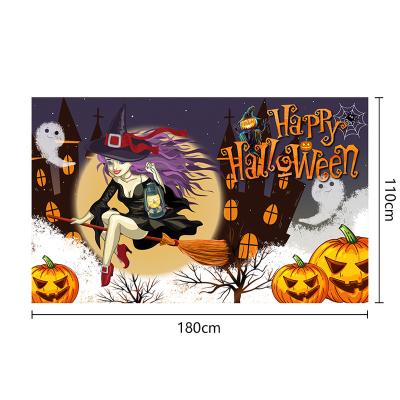 China New Eco-friendly Halloween Banners Party Background Decoration Gate Couplet Ghost Festival Event Scene Props Background Cloth for sale