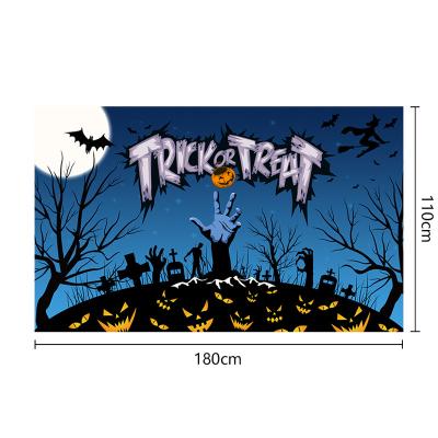 China Horror Eco-friendly Direct Atmosphere Stage Event Festival Ghost Cloth Background Decoration Party Banner Halloween Factory Hanging Cloth for sale