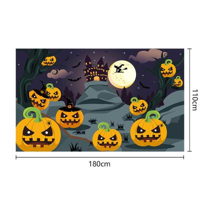 China Eco-friendly Wholesale Atmosphere Decoration Background Flags Large Halloween Banners Halloween Holiday Banners Photo Party Props for sale