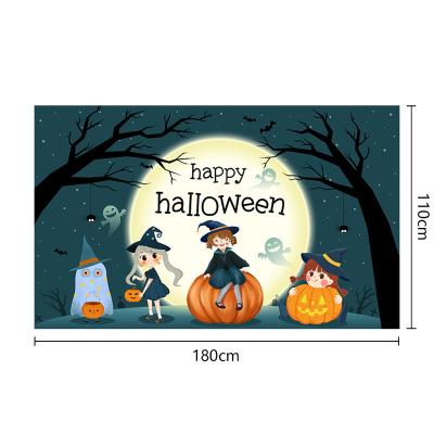 China Ghost Pumpkin Symbol Bat Banner New Halloween Hanging Banner Halloween Decorations Happy Party Eco-friendly Background for sale