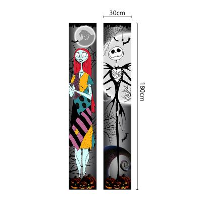 China 2023 Indoor Decoration Couplet Door Decoration Festival Horror Atmosphere Door Curtain Flag New Halloween Halloween for sale