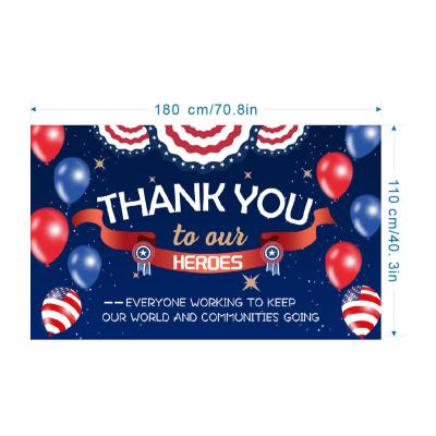 China Outdoor layout of the new Independence Day Independence Day activities party atmosphere memorial memorial day cloth background decoration banner for sale