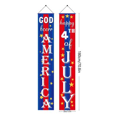 China Independence Day banner of USA festival door curtain decoration red and blue stars of Independence Day commemorative couplet Independence Day activities for sale