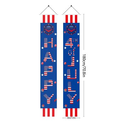 China Flag memorial couplet theme couplet door theme birthday customization banner hanging Independence Day activities banner couplet for sale