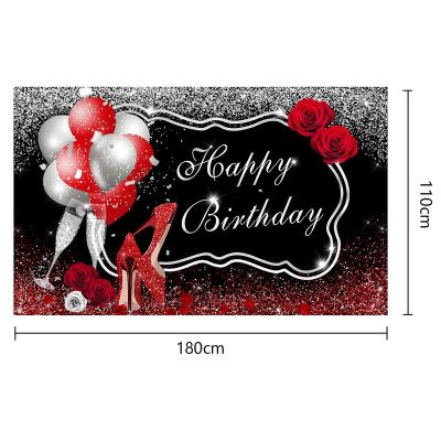 China Wholesale Birthday Party Backdrop Banner 43*71 Inch Birthday Party Decoration Products Birthday Banners Party Background Cloth for sale