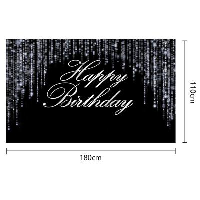 China New 2023 Birthday Cloth Photography Background Cloth Birthday Party Decoration Eco-friendly Birthday Banner Hanging Flag for sale