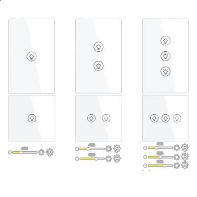 China Plastic Factory Price ZigBee Independent Control Smart Tuya APP Control Works Multi-gang Light Dimmer Switch for sale