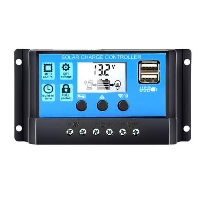 China Charger Controller 60A/50A/40A/30A/20A/10A 12V 24V Auto Solar Charge PWM Controllers LCD Dual USB 5V 3A Output PV Regulator Lead Acid Gel Bat for sale