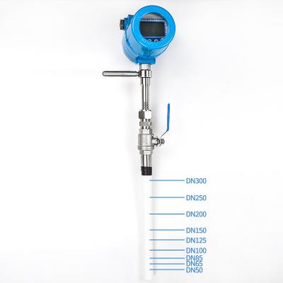 China DN100 Stainless Steel 1CR18NI9TI Gas Flow Rate Measuring Insertion Thermal Mass Gas Flow Meter For Propane for sale