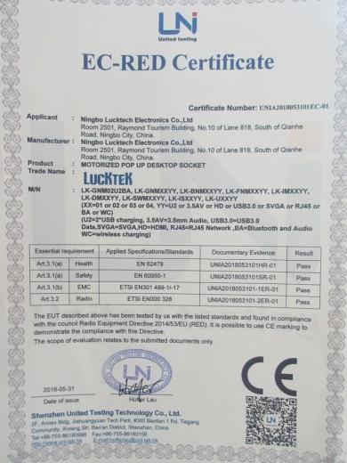 CE - Ningbo Lucktech Electronics Co., Ltd.