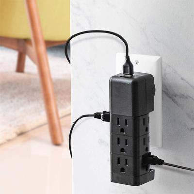 China Safety BLACK Convenient Surge Protector 9 Outlet Power Strip for sale