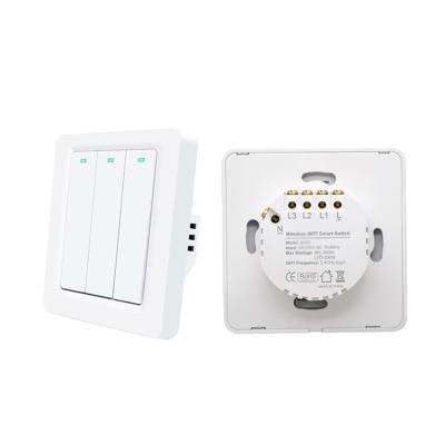 China Smart Home system 3 way wifi push button switches weaker work with wifi switch for sale