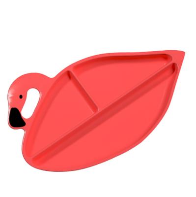 China Modern Design Sustainable Flamingo Shape Siliccone Sucker Plate For Baby For Kid For Elderly for sale