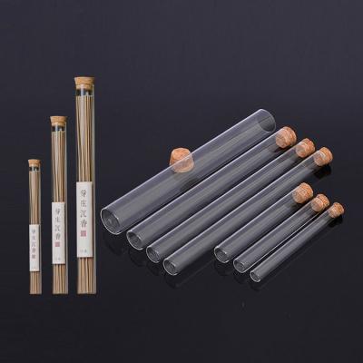 China Gift & Craft 15mm 20mm Borosilicate Glass Tube With Cork For Reed Diffuser Stick Diffuser And Incense Pack for sale