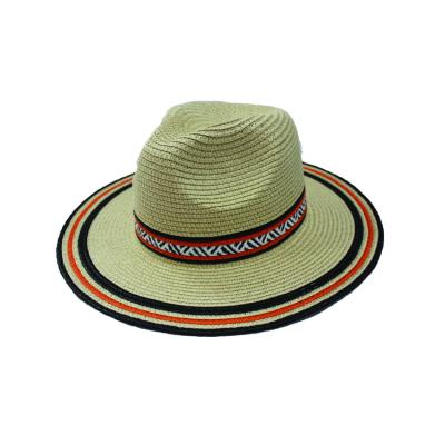 China Fashion Promotional Unisex Wide Brim Image Summer Panama Style Paper Hat for sale