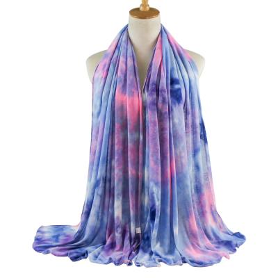 China 2021 NEW DESIGN 180*85cm Fashion Batiste Link Dye Elegant Modal Women Long Soft Smooth Feeling Scarf for sale