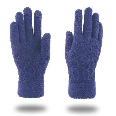 China Plain Winter Adult Outdoor Running Touch Screen Gloves Touch Screen Recycling Acrylic Winter Knitted Glove for sale