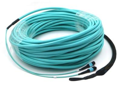 China Fibra óptica MPO, MPO de la base OM4 24 al cable de MPO con el ojo de tracción en venta