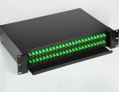 중국 2U 48 Port Patch Panel , 19 Rack Mount Fiber Patch Panel Sliding Type 판매용