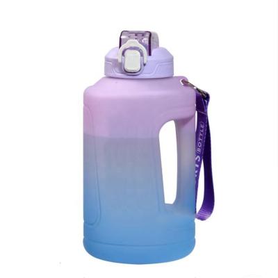 China Gradient Color Viable Sports Frosted Large Capacity Sports Plastic Custom Logo Water Cup Motivational Water Bottle For Sport for sale