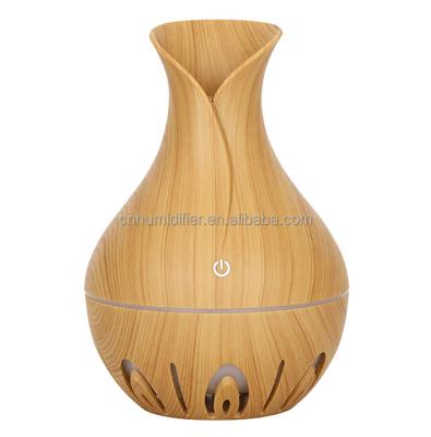 China Color Changing LED Light Cheapest&Super Hot Selling Wooden Grain Cavity Vase Shape RJFHT-HP002 Aroma Diffuser for sale