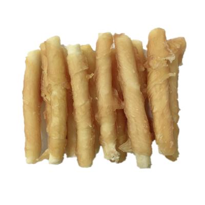 China Sustainable Wholesale Delicious OEM Pet Food Dog Food Pet Cheese Bar Chicken Wrapped Cheese To Stick Dry Dog Snacks for sale