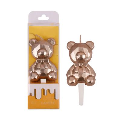 China Luxury Creative Smokeless Teddy Bear Birthday Candles For Birthday Baby Shower Wedding Party Supplies for sale