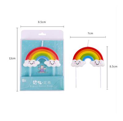 China Bulk Birthdays The High Quality Birthday Candle Rainbow Theme Candle For Cake Decoration for sale