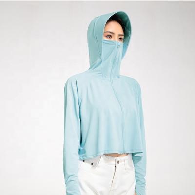 China High-end high-end soft polyester long sleeve UV protection clothing sunscreen cool ice silk material sunshade in summer for sale