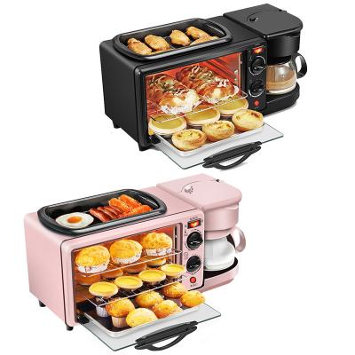 China Double-pipe Baking Three in One Pot Multifunctional Toaster Coffee Oven Frying Pan Set Electric 3 in 1 Breakfast Sandwich Makers Machine for sale