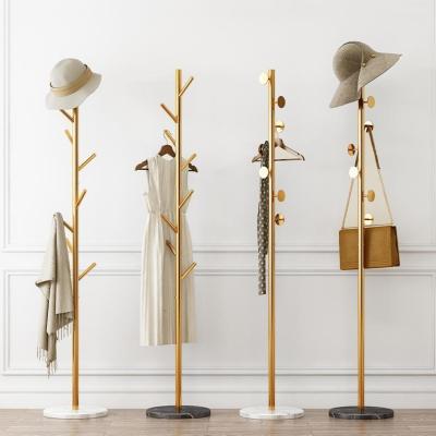 China Golden Slate Marble Metal Gold Clothes Hat Coat Rack (Others) Base Hanger Entryway Adjustable Vertical Luxury Free Standing Rack Hanger Rack for sale