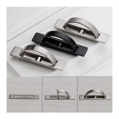 China Modern Modern Zinc Alloy Gold Bedroom Recessed Tatami Bed Cabinet Tatami Recessed Drawer Pull Knobs Hidden Handles for sale