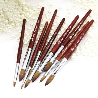 China Nail Art Beauty Salon PVADCOL Kolinsky 100% Sand Acrylic Nail Brush Pen For Powder Manicure Log Handle Gel Builder Brushes OEM for sale