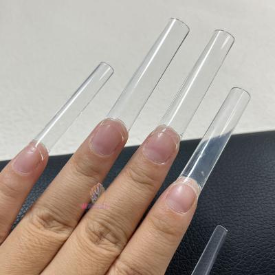 China Salon Effect 504pcs/bag 3XL Straight Square No C Curve False Nail Tips Half Cover Acrylic Artificial Manicure Nail Art Tool for sale