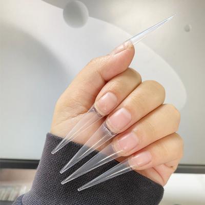 China Salon Effect XXL Stiletto Extra Shape Straight False Nail Tips Half Cover False Acrylic Nails Manicure Salon Supply 500pcs Extension System for sale