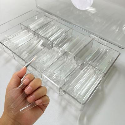 China Salon Effect Custom Logo 500pcs/box XXL Extra Long Straight Square Acrylic Nail Tips No C Curve Half Cover Artificial Fake Tips Nails Tool for sale