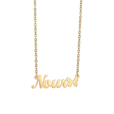 China Wholesale Price Fashion Name Necklace TRENDY Personalized Gold Stainless Steel Choker Chain For Women Nameplate Customize Necklaces for sale