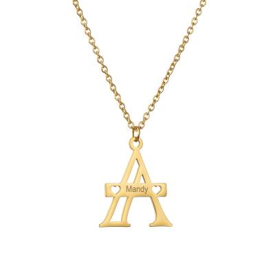 China TRENDY Detachable Chain Name Necklace Fashion Stainless Steel Personalized Engrave ID Necklace For Women Nameplate To Customize Jewelry for sale