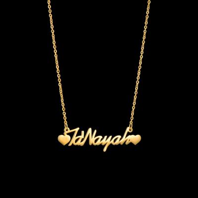 China TRENDY Personalized Custom Tiny Name Necklace Stainless Steel Heart Chain Gold For Women Nameplate Customize Necklaces Gifts Wholesale for sale