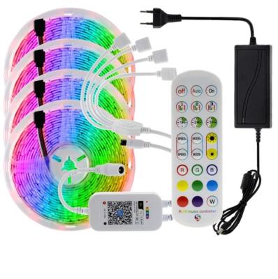 China LANDSCAPE 2835 5050 Flexible Neon Ribbon Music Controller RGB LED Variable Strip Light 5m 10m 15m 20m RGB Wifi With DC12V Adapter Plug for sale