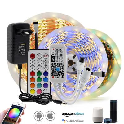 China LANDSCAPE led strip set warm white waterproof IP65 RGB led light strips DC12V WIFI RF music RGB led controller LED strip lights 5050 SMD for sale